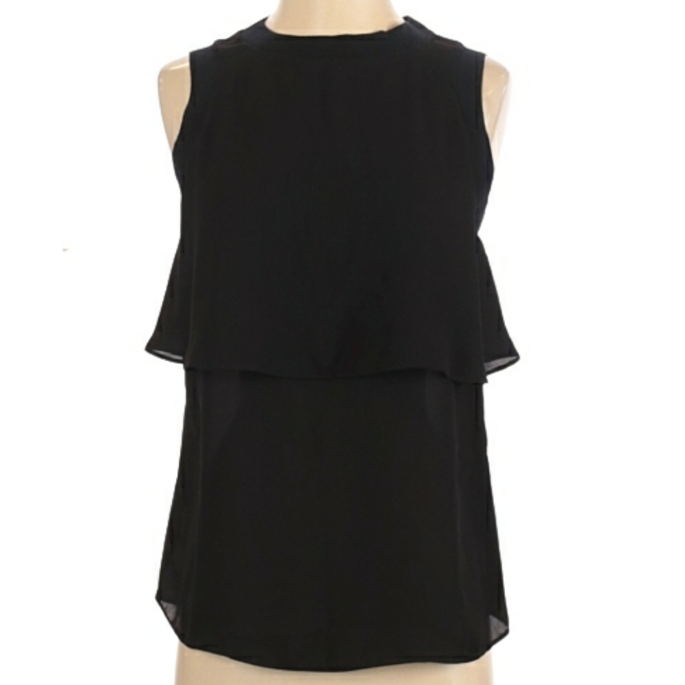 ASOS Black Ruffled Sleeveless Blouse